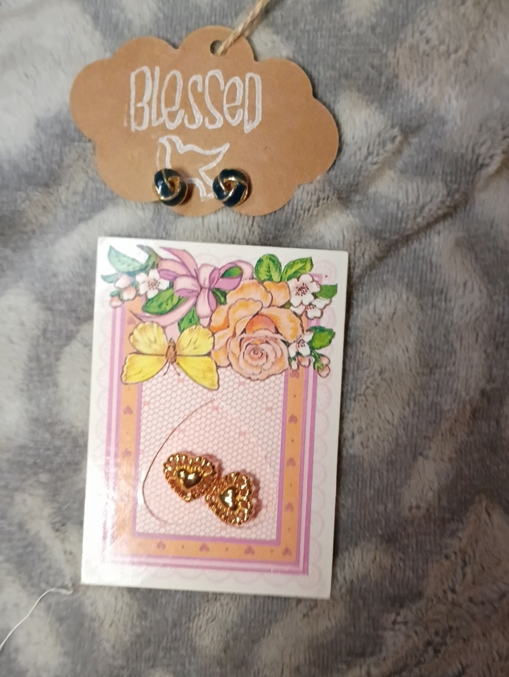 Gold Heart Stud- Earrings Women's